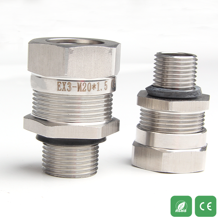 单密封隔爆型不锈钢电缆防水接头 BXG-EX3